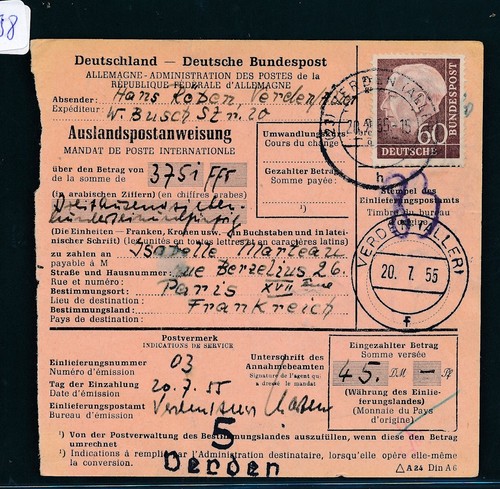 114138 auslandspostanweisung - 114138),