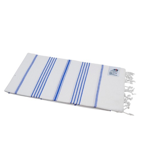 Saunatuch weiß mit blauen