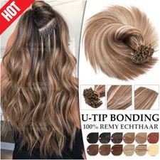 200 Strähnen Ombre Keratin Bondings 100% Remy Echthaar Haarteil Extensions Glatt