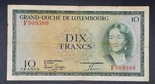 10 Francs Luxemburg / Luxembourg 23.02.1953  ( Dachbodenfund )