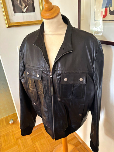 Boss herren lederjacke schwarz - herren,