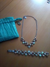 konplott set collier und armband shopping drops beige, weiß neu, ungetragen