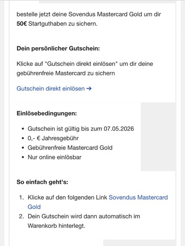 Sovendus mastercard gold - mastercard,