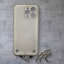 Schutzhülle für iPhone 15 Pro Max Handykette Hülle Case Band Seil Kordel Creme
