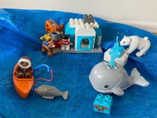 Lego Duplo Arktis 10803 Eisbär Schlitten Husky Iglu Eskimo Rar Feuer Fisch cool