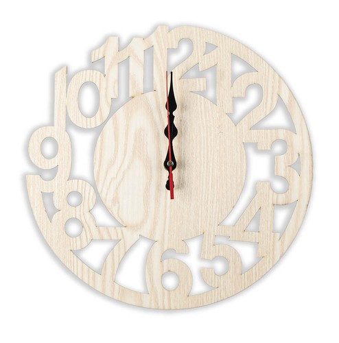 30cm holz wanduhr analog - #1,