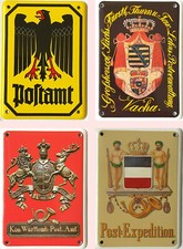 4 Stück  Emaille Schilder