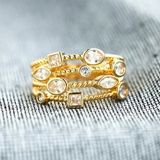 Mehrreihiger Goldring Damen -