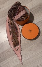 HERMÈS plissierter Seidenschal 150cm Vintage  Top Zustand Voyage en Étoffes