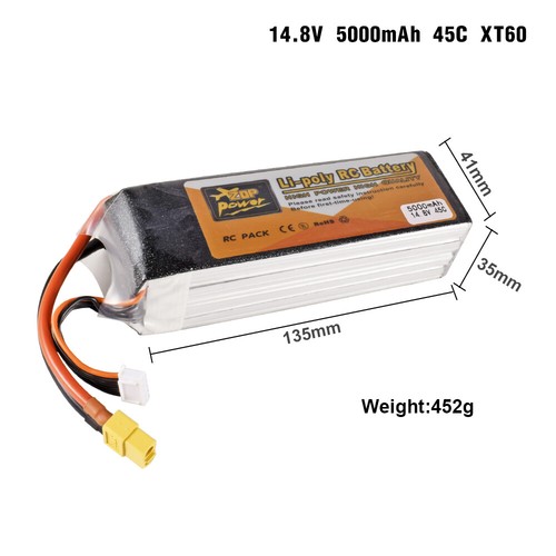 Zop power 5000mah - 14.8v, 45c