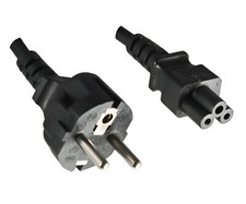 DINIC Netzkabel,  Schutzkontaktstecker auf C5 Kleeblatt-Stecker, 5m