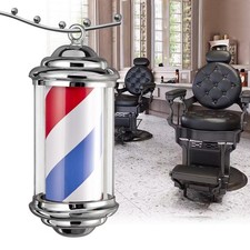 Barber-Pole Barbierstab beleuchtet Saloneinrichtung, drehbar klassisch rot-weiß-