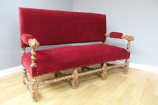 Bank Antik Gründerzeit Rot Holz Natur guter Zustand Sofa