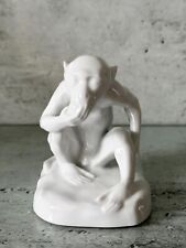 Art Deco Rosenthal Porzellan Figur Affe mit Frucht Weiß Edmund Otto-Eichwald