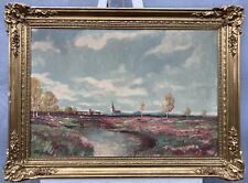 Ölbild Blühende Heide