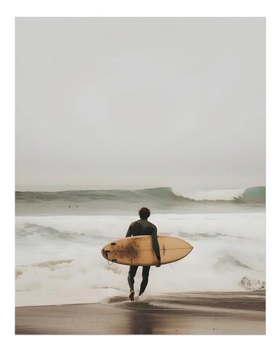 Surfer der strandwand kunst - an,