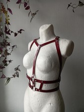 Harness Kunstleder Gothic dunkel rot Leder Gürtel Harnisch WGT Neu