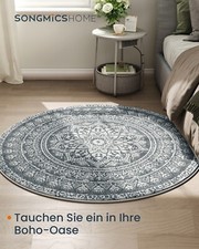 SONGMICS  Teppich rund,  Wohnzimmerteppich, rutschfester Teppich, flauschig