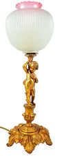 Antike Tischlampe Stehlampe ca.1930 LAMPE Bronze Kristall Frankreich