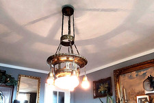 Jugendstil Ca. 1920Jahr Deckenlampe. Messing.