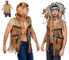 Indianer Weste Häuptling Indianerkostüm Gr. S - 2XL - Western Hippie