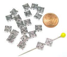 20 Perlen Metallperlen Spacer