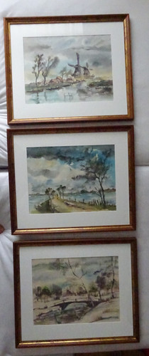Drei aquarelle gerahmt - aquarelle, 55x65cm
