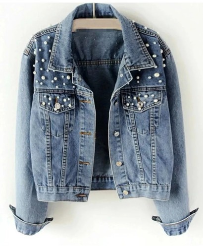 Damen oversize jeansjacke mit - jeansjacke,