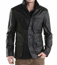 Herren Stylische Lederjacke