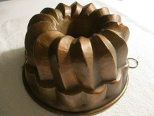 antike solide Gugelhupf Kuchenform, Kupfer, innen verzinkt, 18,5 cm Durchmesser
