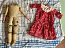 antike Lederbalgpuppe mit