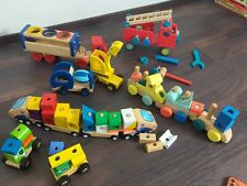 Baby/Kleinkind Spiele aus Holz Werkzeugauto /Eisenbahn/Zug/ Bagger/Laster 