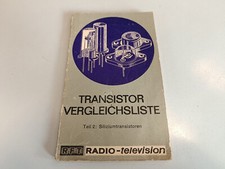 Transistor Vergleichsliste Teil 2 RFT Radio-Television 1971