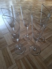 5 Sektgläser mit Goldspirale