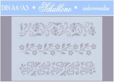 Schablone-Vintage-Shabby-A4-A3-Bordüre-floral-7244
