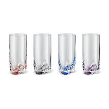 4er Set Trinkgläser, 280 & 300 ml, farbiger Boden, Longdrinkgläser Peill+Putzler