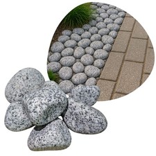 GRANIT KIES DALMATINER 4–6 CM 15 KG – ZIERSTEINE GRAU WEISS FÜR GARTEN, GABIONEN