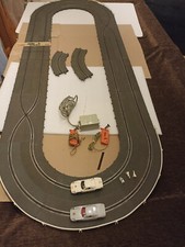 stabo Silvercup Rennbahn komplett mit 2 Autos, Trafo, Schalter Leitplanken