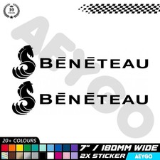 2x BENETEAU Vinyl Aufkleber Abziehbild Auto Fenster Stoßstange Rennen Lackierung Mod Sponsor