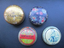 4 Stück alte Bonbon Pastillen Blechdose - Automaten / Taschen Dosen