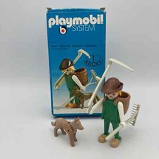 Playmobil System 3373 Mittelalter Bauer mit Hund Sense in OVP Rar Selten Klicky