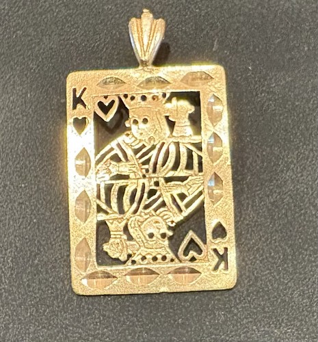 Vintage 14k gold suicide king - gold,