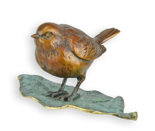 Bronzeskulptur vogel spatz - vogel, auf