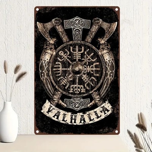 Blechschild wikinger valhalla - blechschild,