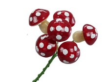 48 STK Fliegenpilze am Draht rot Weiß Glücksbringer Dekopilze Pilze Fliegenpilz