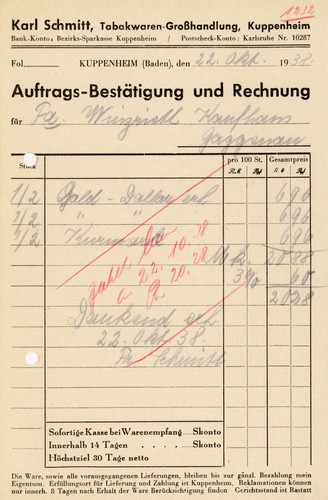 Rechnung schmitt kuppenheim - rechnung,