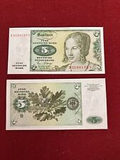 5 DM Geldscheine 2.1.1980 unzirkuliert (2 Stück)