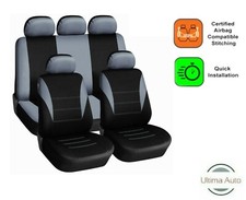 9pcs Full Gray Fabric Seat