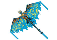 SYNCFUN Bunter Drachen Kite für Kinder & Erwachsene 6+ Spiel Spaß rot od blau