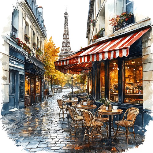 Wandbild paris cafe bistro - paris,